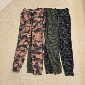 lululemon Rulu Jogger Speckle Camo Size 4 set of 3 pair(Orange, green, and grey)